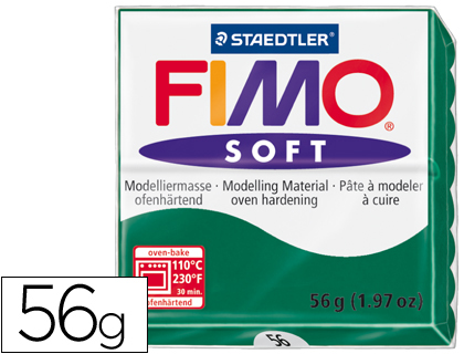 PASTA PARA MODELAR STAEDTLER FIMO SOFT 56 GR COR VERDE ESMERALDA