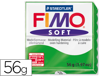 PASTA PARA MODELAR STAEDTLER FIMO SOFT 56 GR COR VERDE TROPICAL
