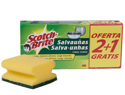 ESFREGAO SALVA UNHAS SCOTCH BRITE FIBRA VERDE PACK 2+1 GRATIS