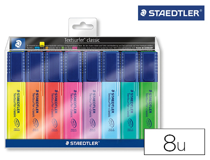 MARCADOR STAEDTLER TEXTSURFER 364 FLUORESCENTE BOLSA DE 6 UNIDADES CORES SORTIDAS + 2 OFERTA