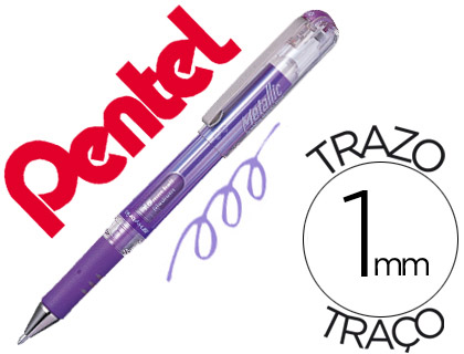 ROLLER PENTEL HYBRID GEL K230M PONTA DE 1,0 MM COR VIOLETA METALICO