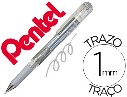 ROLLER PENTEL HYBRID GEL K230M PONTA DE 1,0 MM COR PRATA