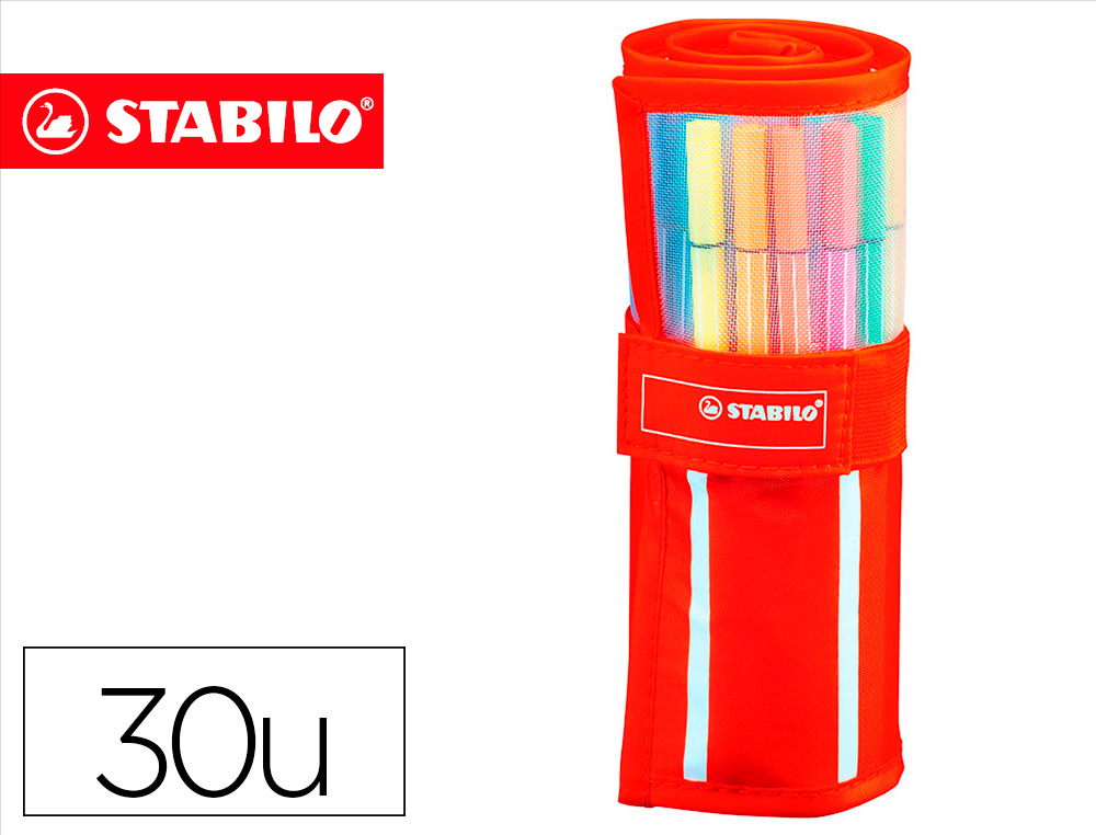 MARCADOR STABILO AGUARELAVEL PEN 68 ESTOJO DE 24 CORES STANDARD + 6 CORES NEON
