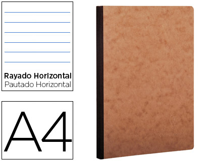 CADERNO CLAIREFONTAINE CAPA CARTOLINA DIN A4 PAUTADO 5 MM 96 FOLHAS COR KRAFT