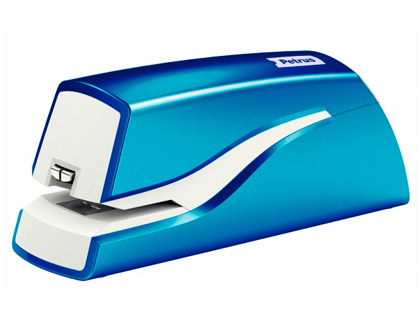 AGRAFADOR PETRUS ELETRICO E-310 WOW AZUL METALIZADO CAPACIDADE 12 FOLHAS USA AGRFES N 10