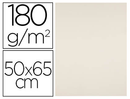 CARTOLINA LIDERPAPEL 50X65 CM 180 GR CREME PACK DE 25 UNIDADES