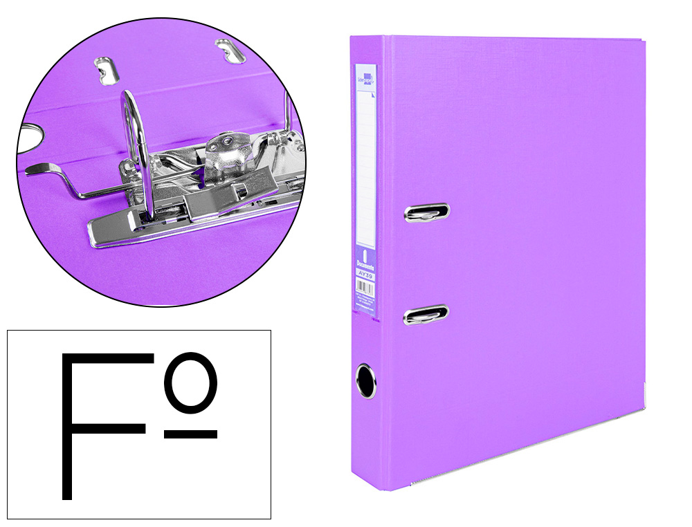 PASTA DE ARQUIVO DE ALAVANCA LIDERPAPEL DOCUMENTA PVC FOLIO LOMBADA 52 MM LILAS