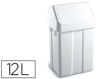CONTENTOR TTS PLASTICO COM TAMPA MAX 12 LITROS BRANCA 400X230X200 MM