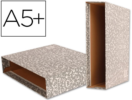 CAIXA PARA PASTA DE ARQUIVO LIDERPAPEL CLASSIC RED QUARTO MARMOREADA CINZA