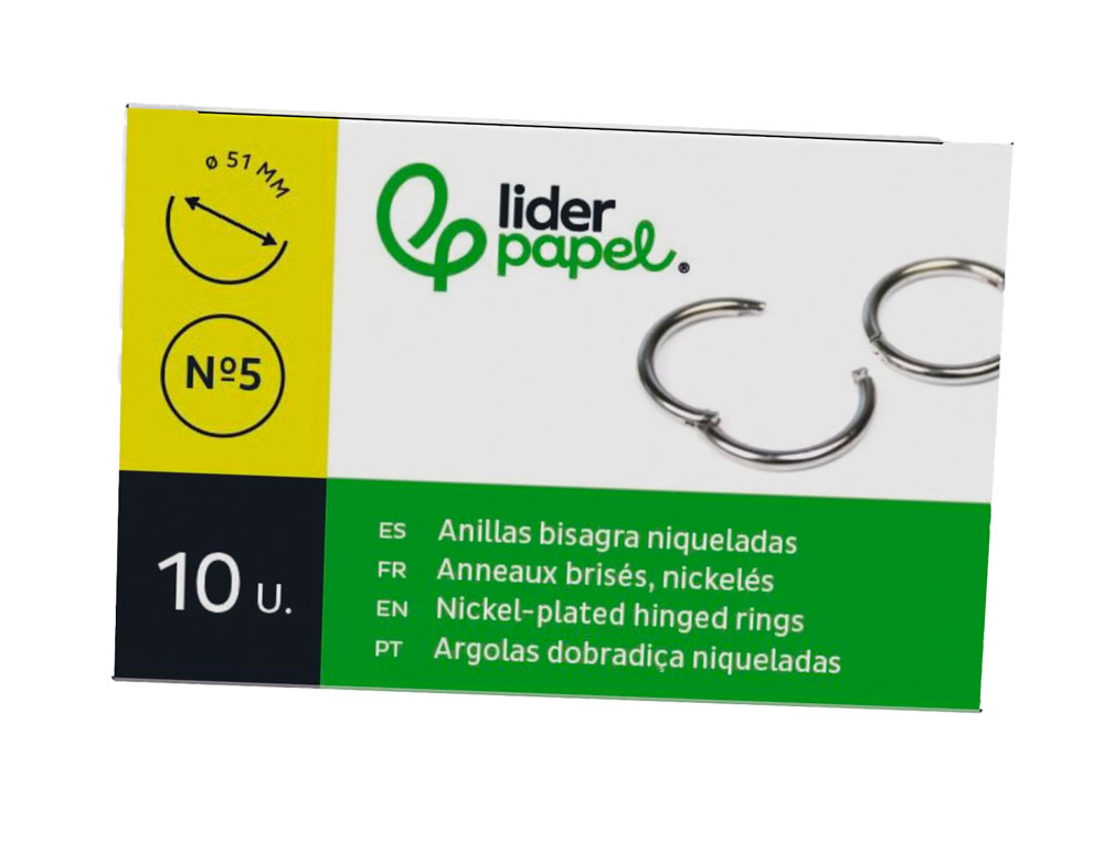 ARGOLAS NIQUELADAS, N. 5, 51 M M, CAIXA COM 10 UNIDADES