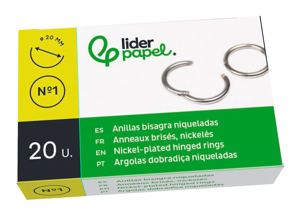 ARGOLAS NIQUELADAS, N. 1, 20 MM, CAIXA COM 20 UNIDADES