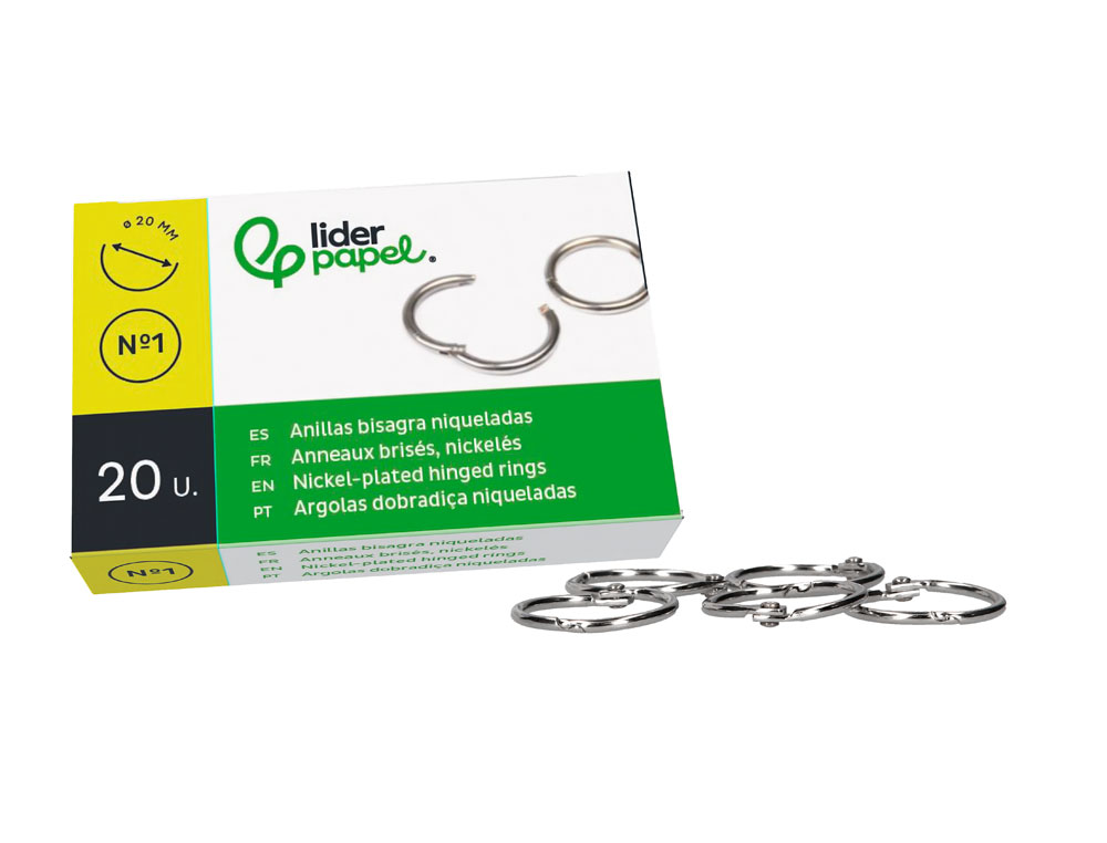 ARGOLAS NIQUELADAS, N. 1, 20 MM, CAIXA COM 20 UNIDADES