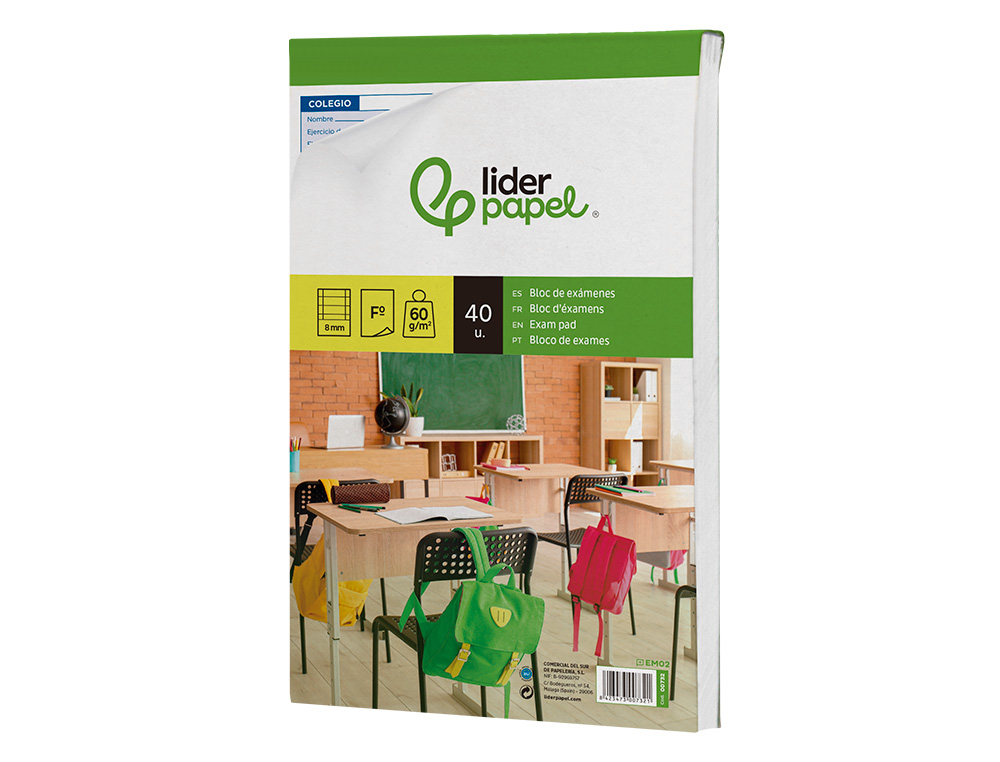 BLOCO EXAMES LIDERPAPEL HORIZONTAL FOLIO 40 FOLHAS 60G/M2