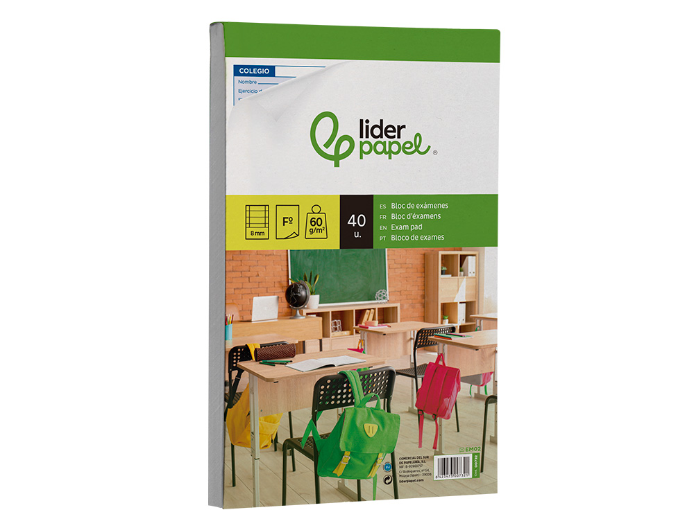 BLOCO EXAMES LIDERPAPEL HORIZONTAL FOLIO 40 FOLHAS 60G/M2
