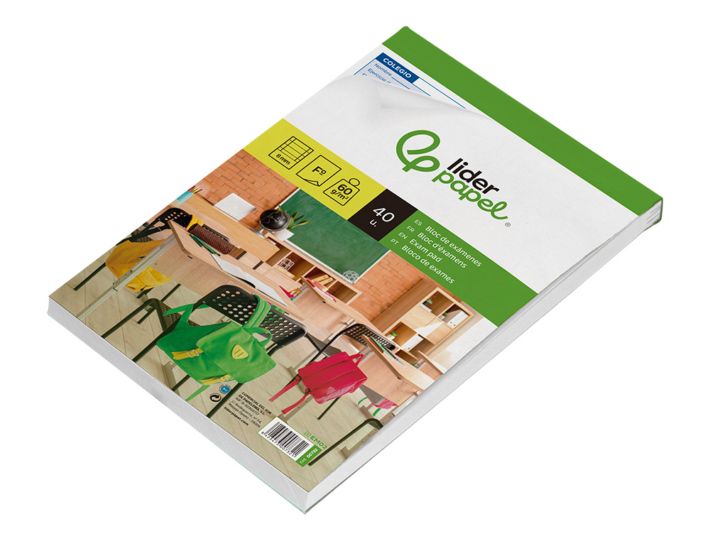 BLOCO EXAMES LIDERPAPEL HORIZONTAL FOLIO 40 FOLHAS 60G/M2