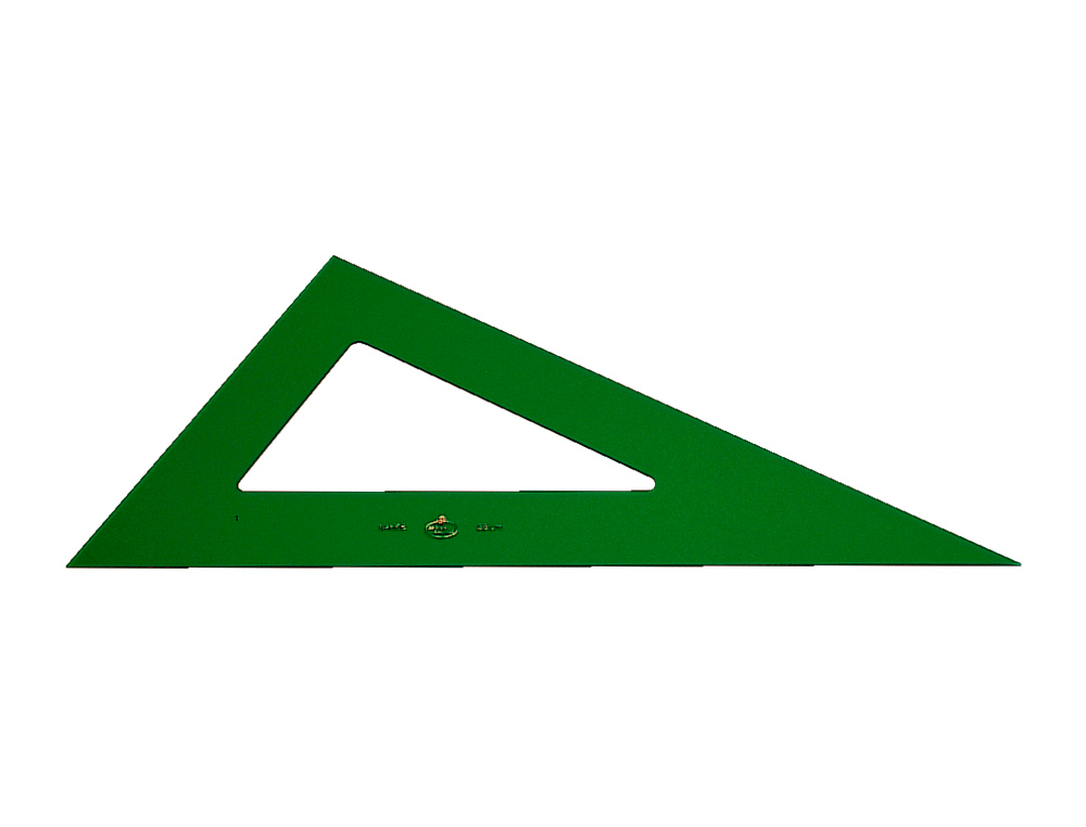 ESQUADRO PLASTICO VERDE TRANSP 16 CM