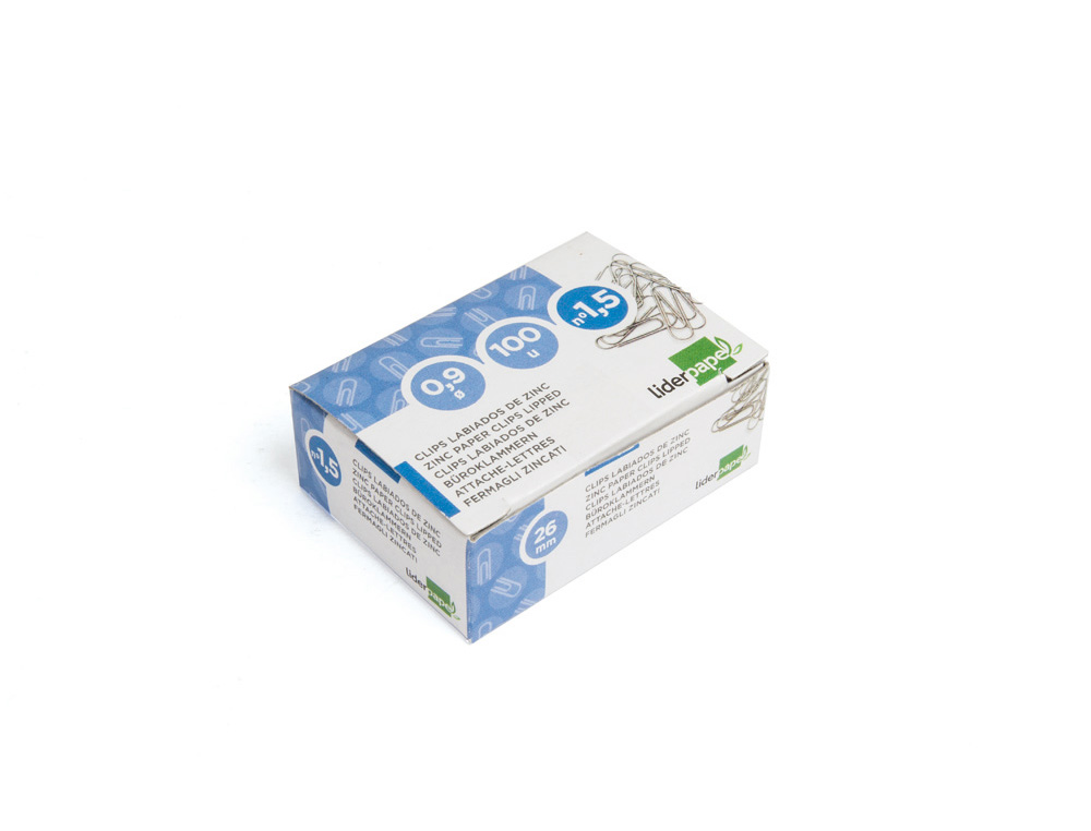 CLIPS LIDERPAPEL LABIADOS N.1,5 26 MM CAIXA DE 100 UNIDADES