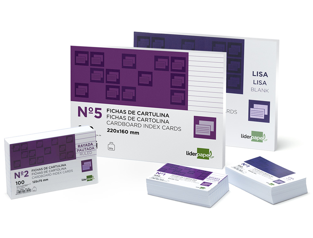 FICHAS EM CARTOLINA, EMB. COM 100, 65X95 MM, LISA