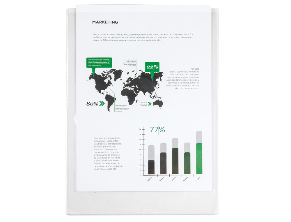 BOLSA PORTACARNET FOLIO 140 MICRONS PVC TRANSPARENTE
