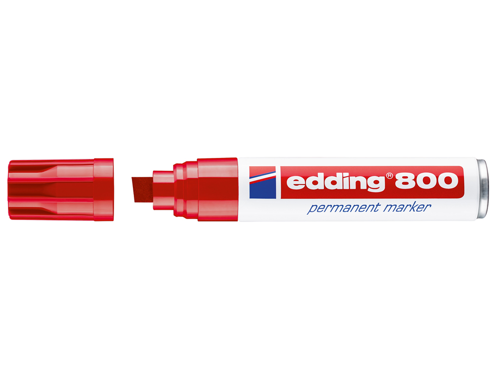 MARCADOR EDDING MARCADOR PERMANENTE 800 VERMELHO -PONTA BISELADA 12 MM
