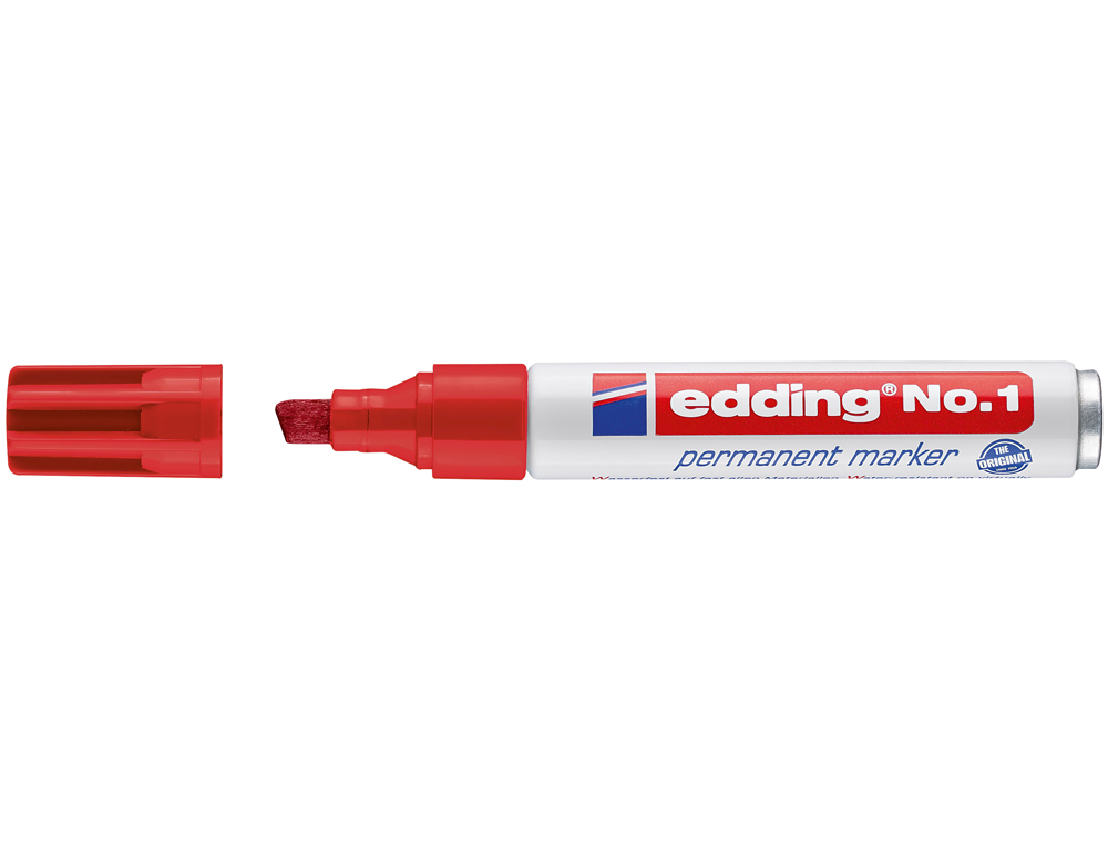 MARCADOR EDDING MARCADOR PERMANENTE 1 VERMELHO -PONTA BISELADA 5 MM