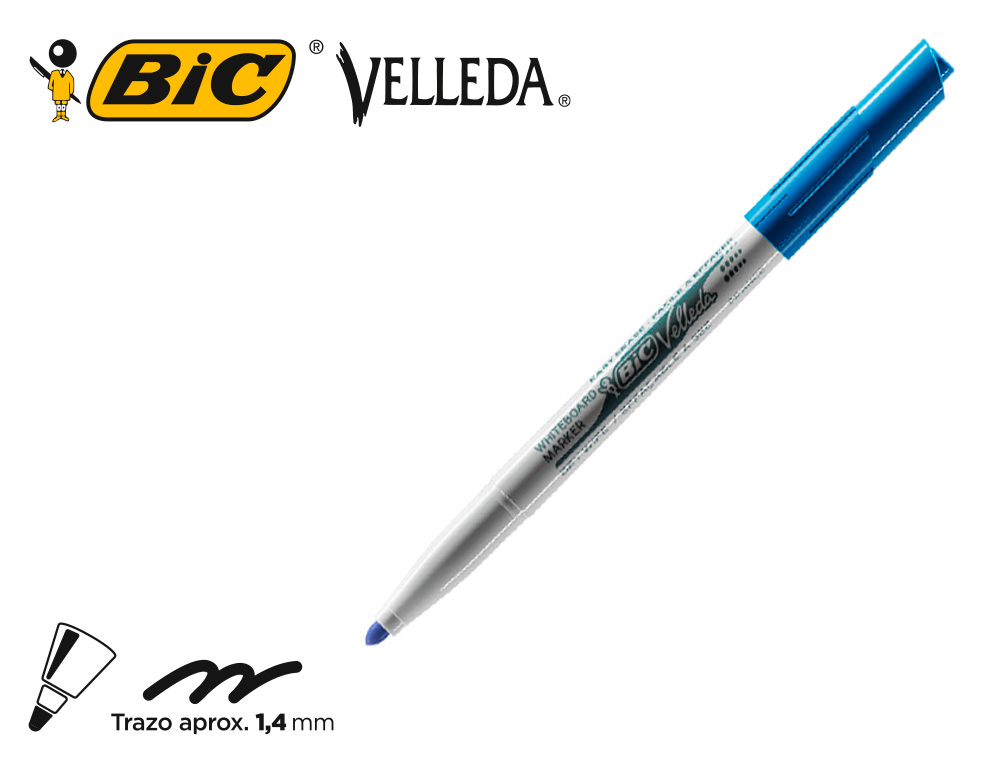 MARCADOR BIC VELLEDA PARA QUADRO BRANCO - AZUL PONTA REDEONDA 2 MM