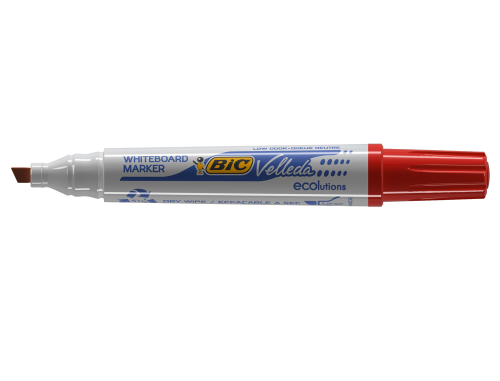 MARCADOR BIC VELLEDA PONTA BISELADA VERMELHO PARA QUADRO BRANCO