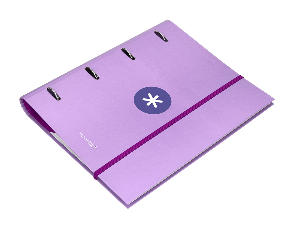 PASTA ANTARTIK COM RECARGA E ABA DIN A4 QUADRICULA 5MM FORRADA 4 ANEIS 40MM COR LAVANDA