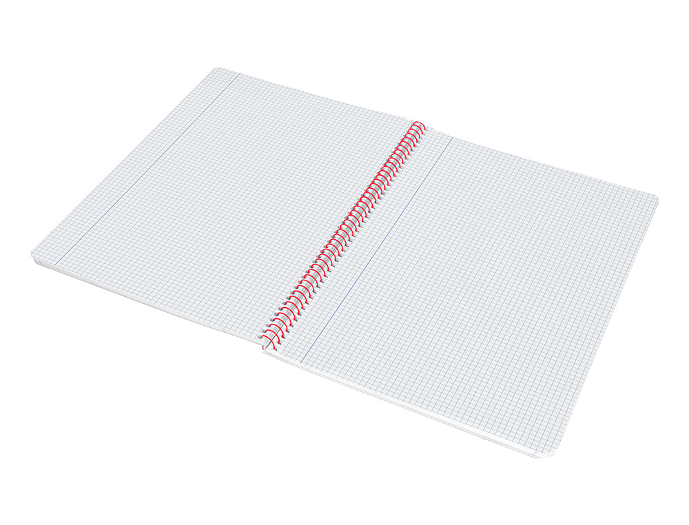 CADERNO ESPIRAL LIDERPAPEL A4 WONDER CAPA PLASTICO 80F 90GR QUADRICULA 4MM COM MARGEM AZUL MARINHO