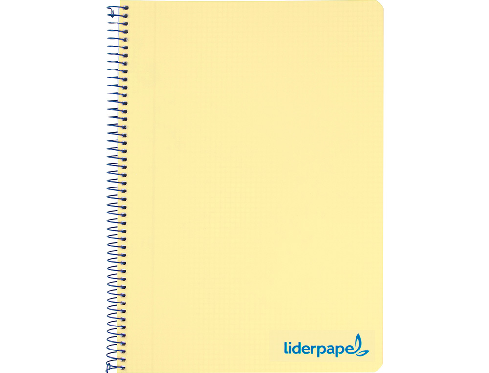 CADERNO ESPIRAL LIDERPAPEL WONDER MICRO DIN A5 CAPA PLASTICO 120 F 90 GR QUADRICULA 5MM 5 BANDAS DE CORES 6 FUROS AMAREL