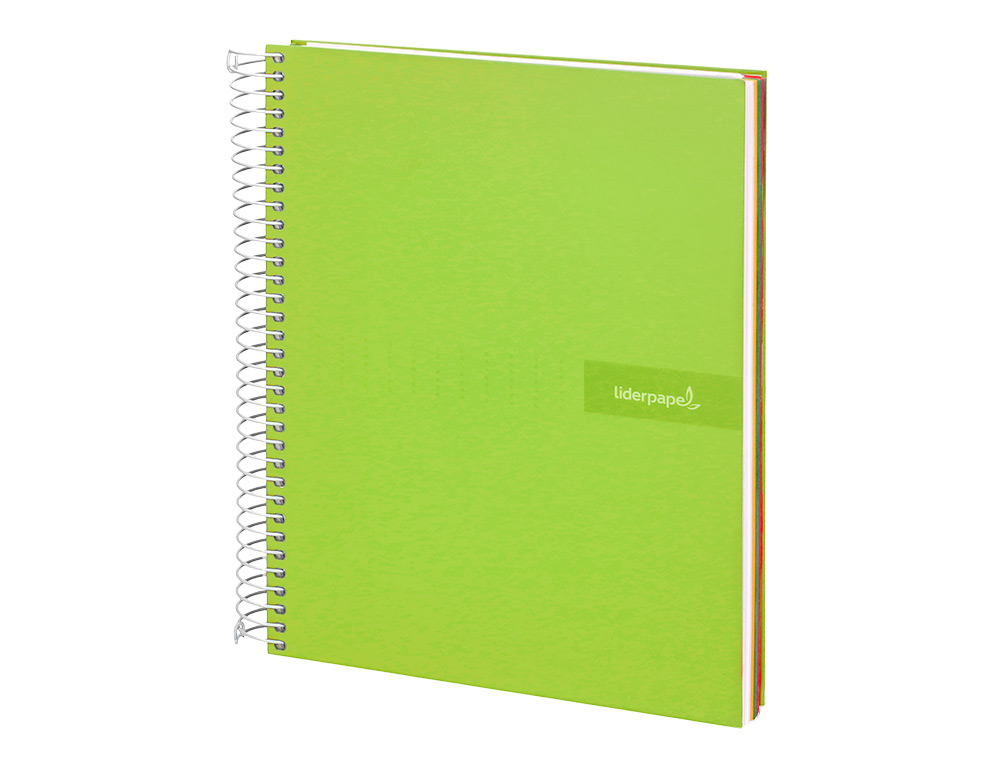 CADERNO ESPIRAL LIDERPAPEL CRAFTY MICRO DIN A5 CAPA FORRADA 120 F 90 GR QUADRICULA 5MM 5 BANDAS DE CORES 6 FUROS COR VER