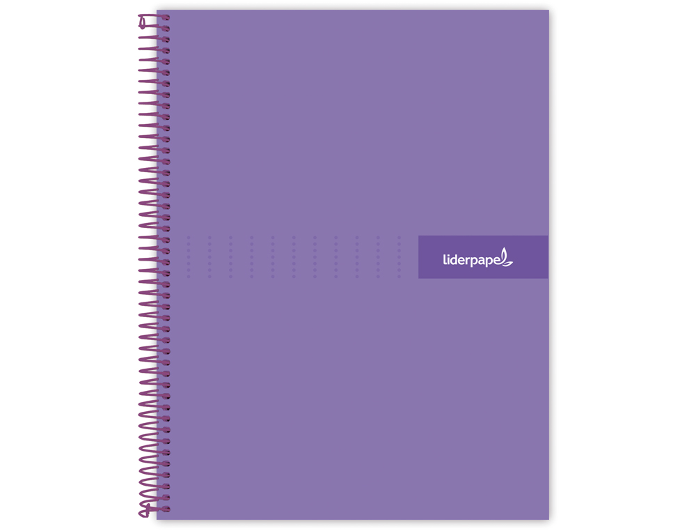 CADERNO ESPIRAL LIDERPAPEL CRAFTY MICRO DIN A5 CAPA FORRADA 120 F 90 GR QUADRICULA 5MM 5 BANDAS DE CORES 6 FUROS COR VIO