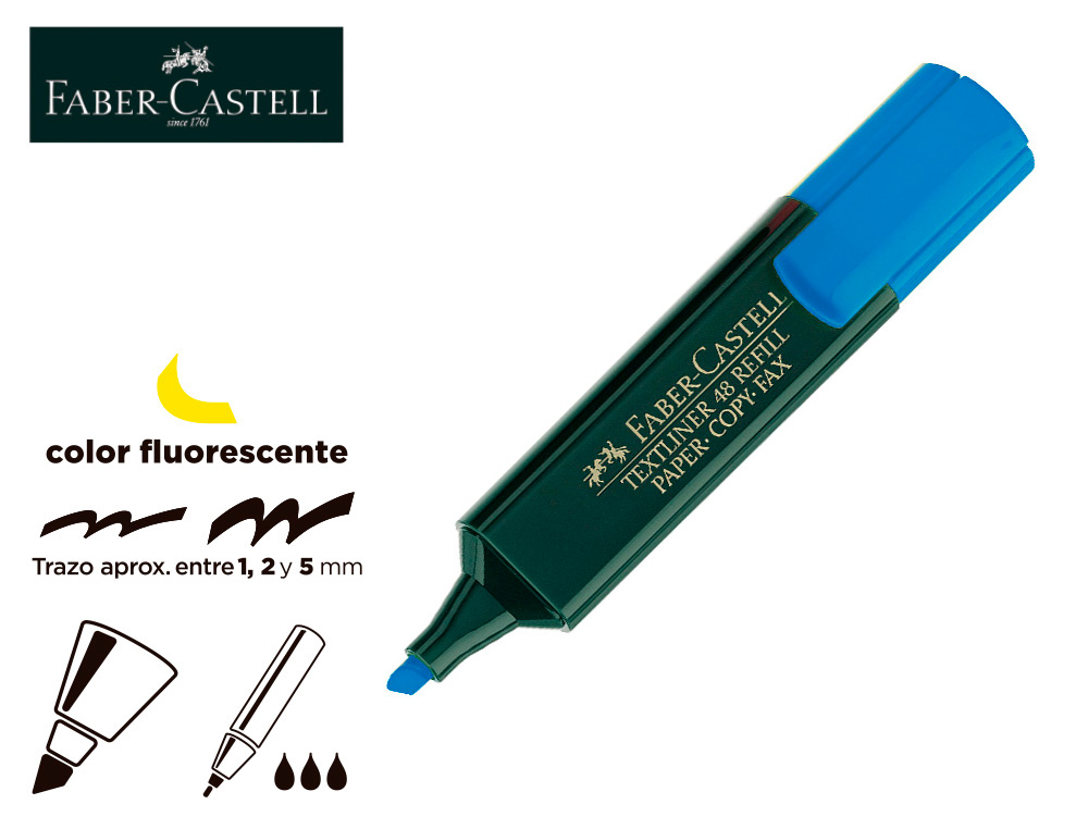 MARCADOR FLUORESCENTE FABER 48-44 AZUL