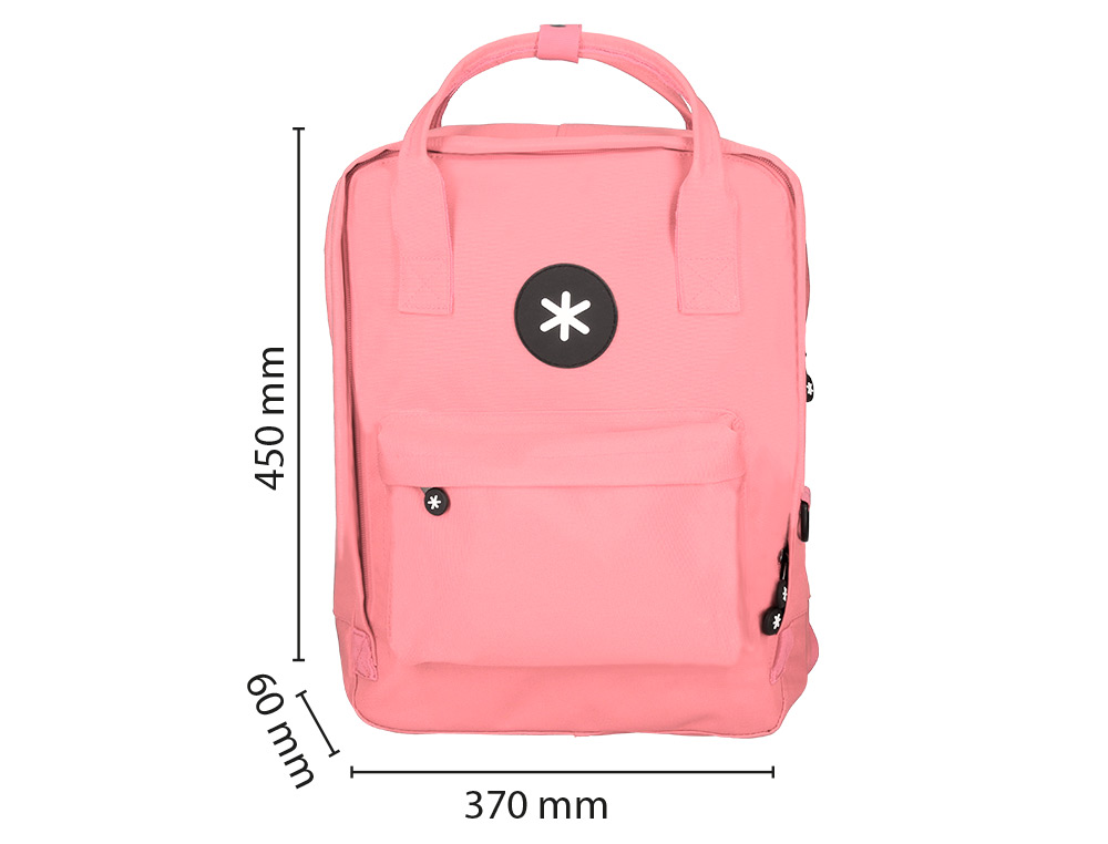 MOCHILA 2 ASAS E BOLSOS EXTERIORES CORAL 300X115X390 MM
