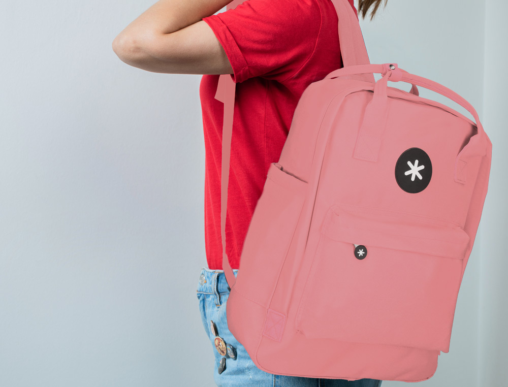 MOCHILA 2 ASAS E BOLSOS EXTERIORES CORAL 300X115X390 MM