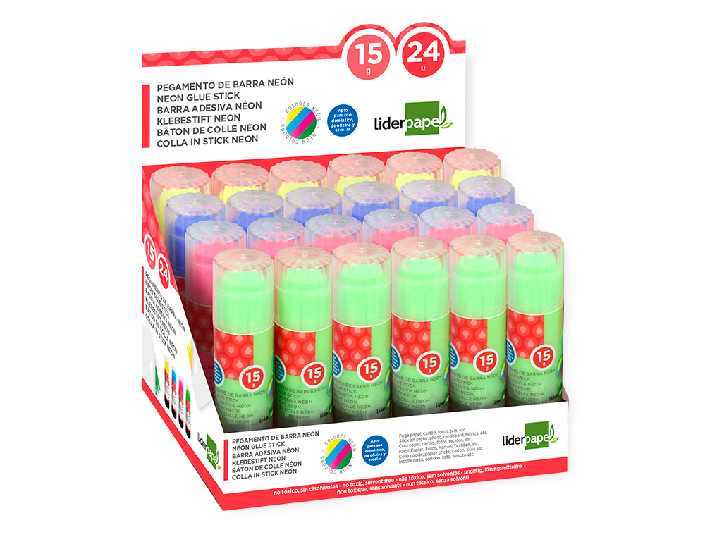 COLA EM STICK LIDERPAPEL 15 GR COR NEON