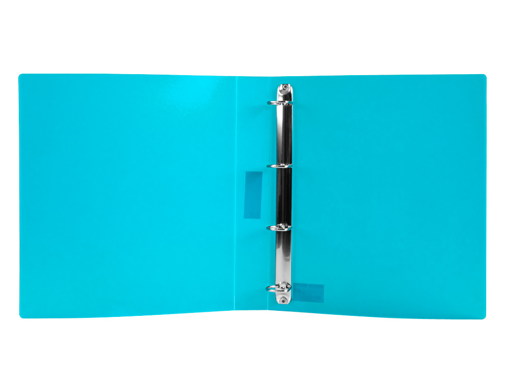 PASTA LIDERPAPEL POLIPROPILENO DIN A4 4 ANEIS 25 MM MISTOS CELESTE OPACO
