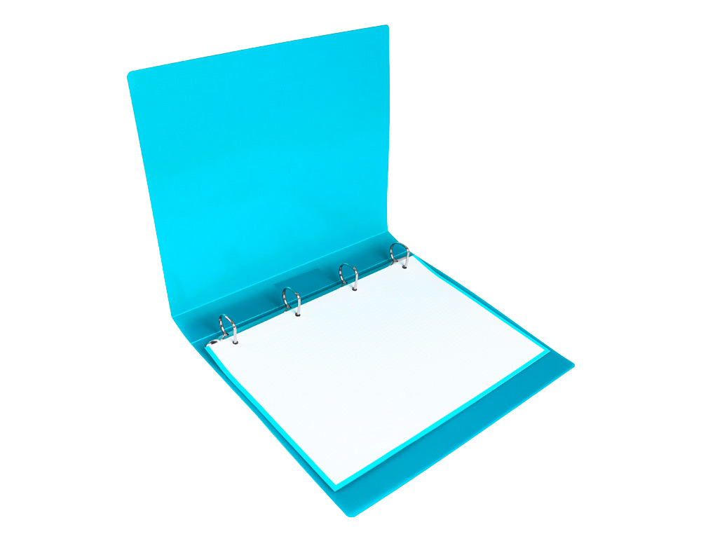 PASTA LIDERPAPEL POLIPROPILENO DIN A4 4 ANEIS 25 MM MISTOS CELESTE OPACO