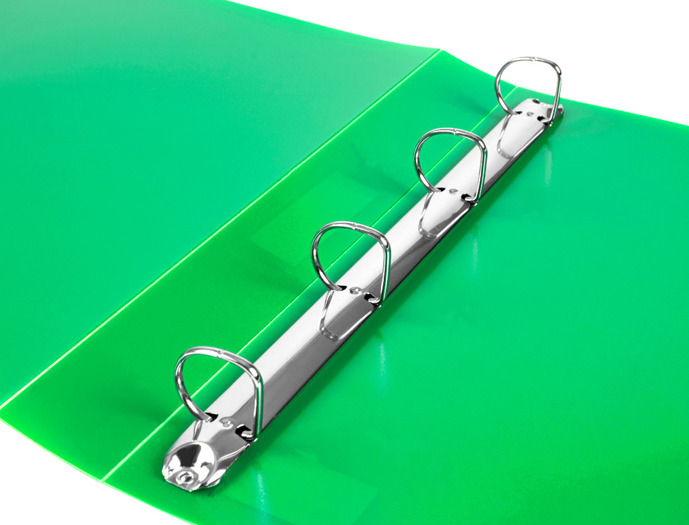 PASTA LIDERPAPEL POLIPROPILENO DIN A4 4 ANEIS 25 MM MISTOS VERDE MAÇA OPACO