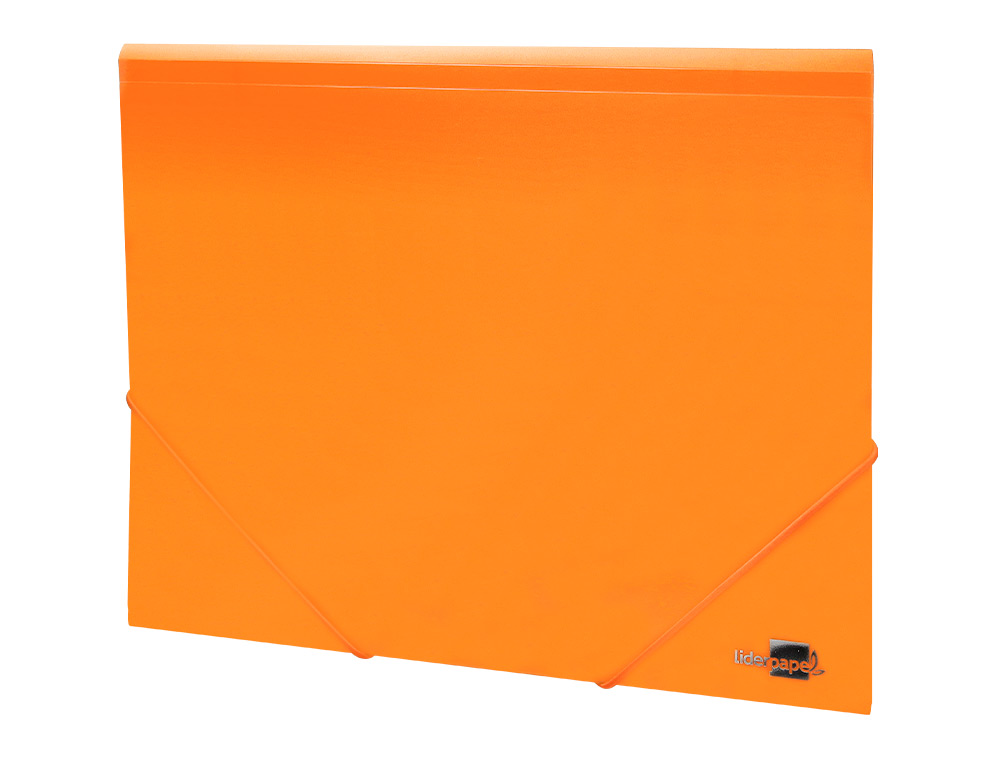 PASTA LIDERPAPEL COM ELASTICOS ABAS POLIPROPILENO DIN A4 LARANJA FLUOR OPACO