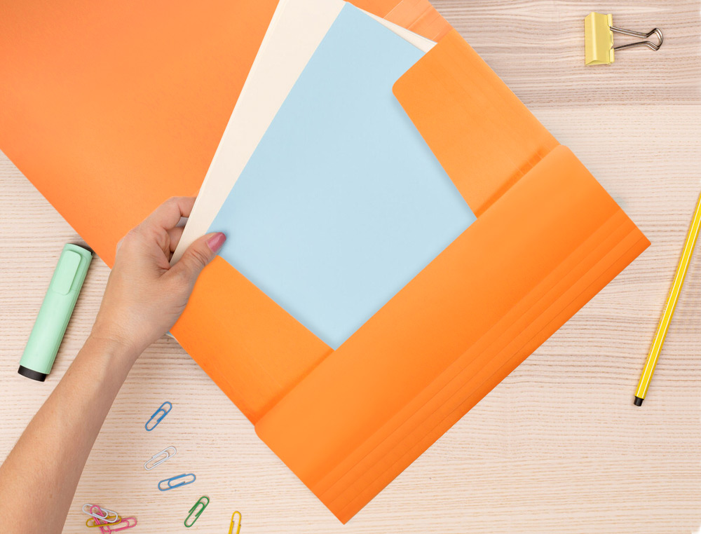 PASTA LIDERPAPEL COM ELASTICOS ABAS POLIPROPILENO DIN A4 LARANJA FLUOR OPACO