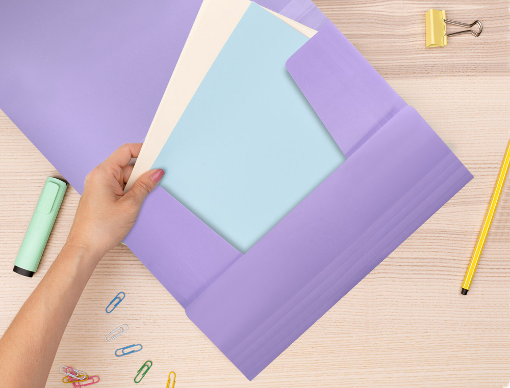 PASTA LIDERPAPEL COM ELASTICOS ABAS POLIPROPILENO DIN A4 LAVANDA OPACO