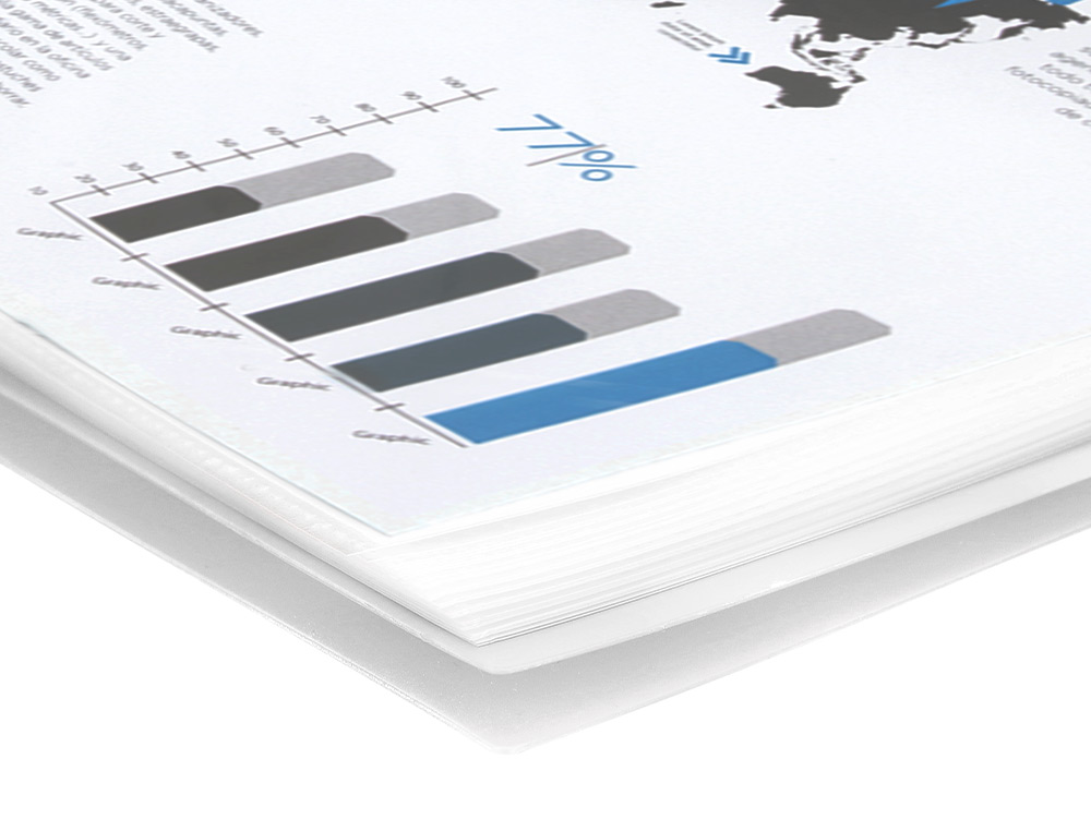 CAPA CATALOGO LIDERPAPEL COM ESPIRAL 80 BOLSAS POLIPROPILENO DIN A4 TRANSPARENTE
