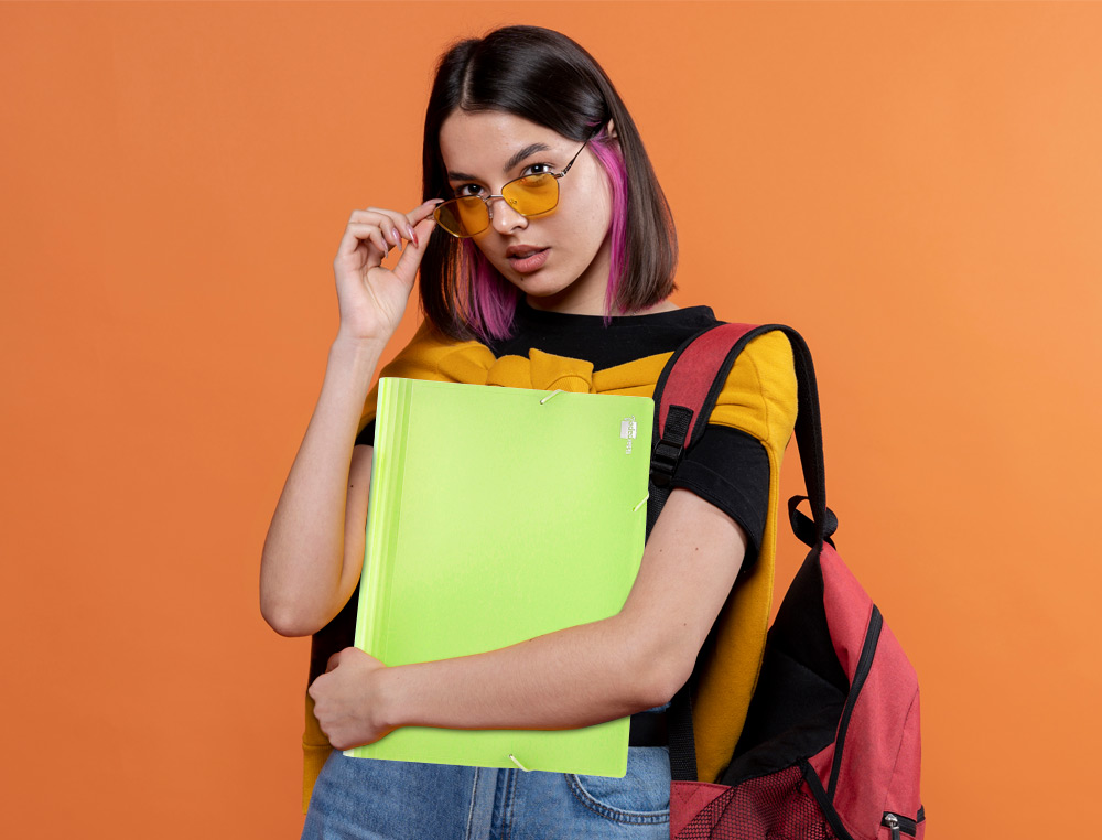 PASTA CLASSIFICADORA COM FOLE LIDERPAPEL POLIPROPILENO DIN A4 AMARELO FLUOR OPACO 13 DEPARTAMENTOS