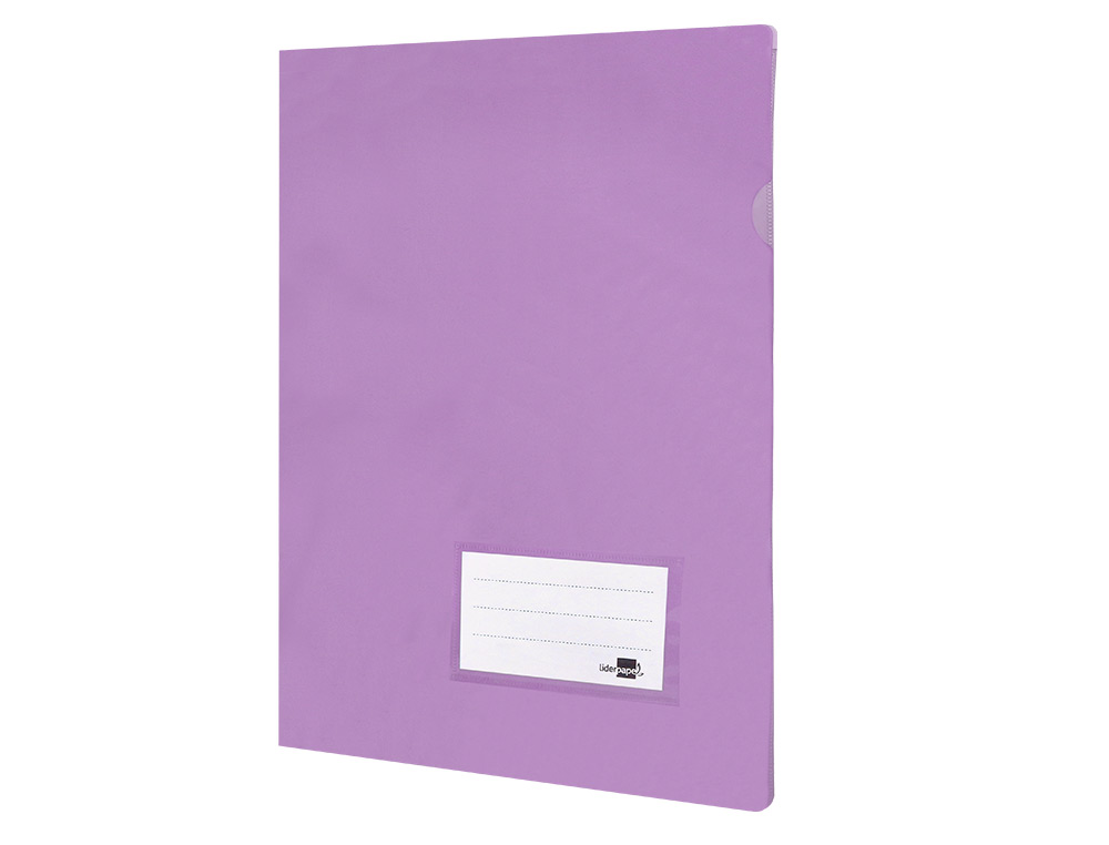 BOLSA DOSSIER LIDERPAPEL DIN A4 POLIPROPILENO 180 MICRONS LAVANDA OPACO 20 FOLHAS