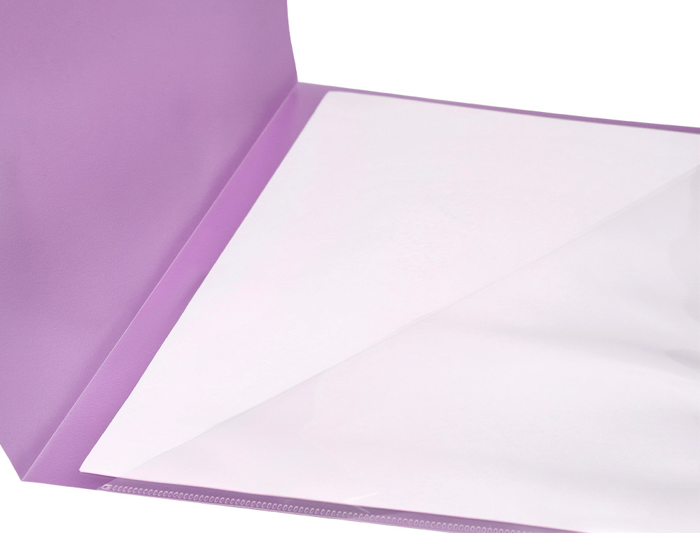 BOLSA DOSSIER LIDERPAPEL DIN A4 POLIPROPILENO 180 MICRONS LAVANDA OPACO 20 FOLHAS