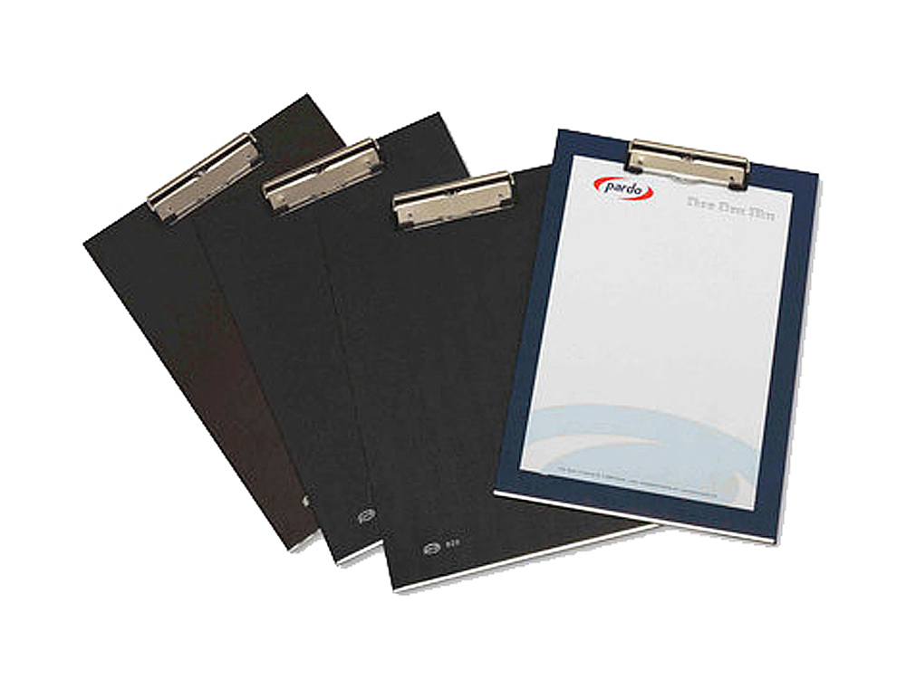 PORTA NOTAS PARDO CARTAO FORRADO PVC FOLIO COM MINICLIP METALICO PRETO