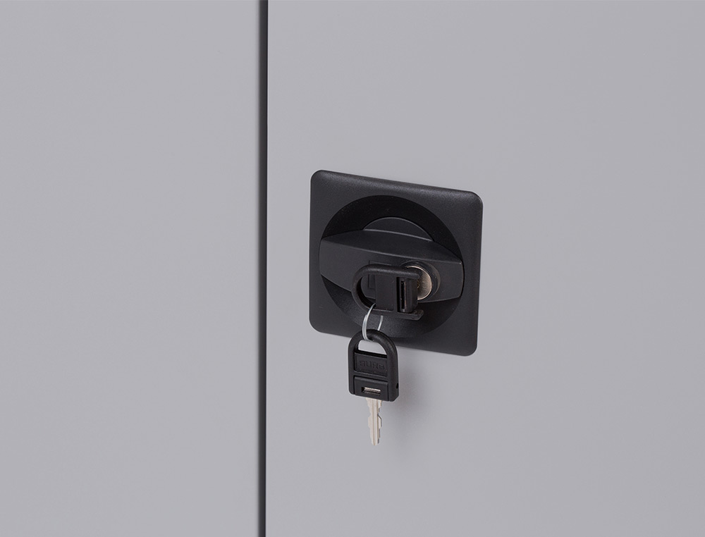 ARMARIO METALICO ROCADA DOIS PORTAS INCLUI QUATRO PRATELEIRA 90X198X45 CM ACABAMENTO AC00 CINZA/CINZA