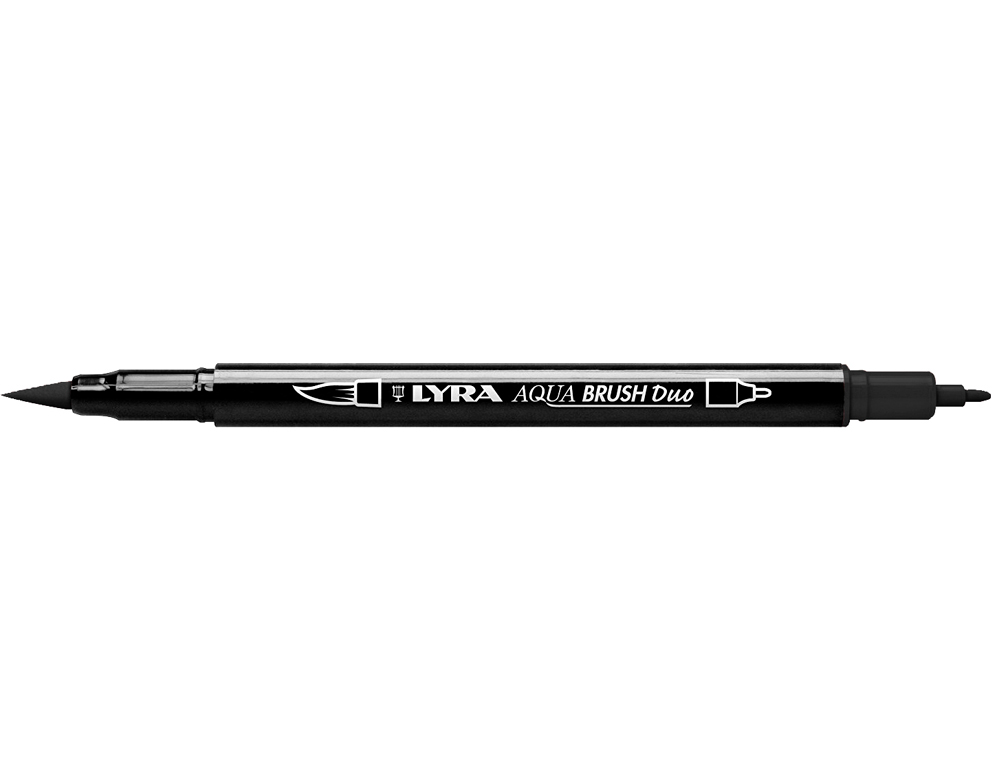 MARCADOR LYRA AQUA BRUSH AGUARELAVEL DUPLA PONTA FINA E PINCEL PRETO