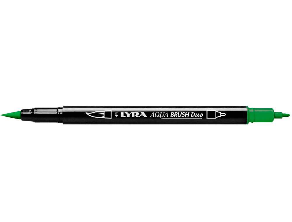 MARCADOR LYRA AQUA BRUSH AGUARELAVEL DUPLA PONTA FINA E PINCEL VERDE